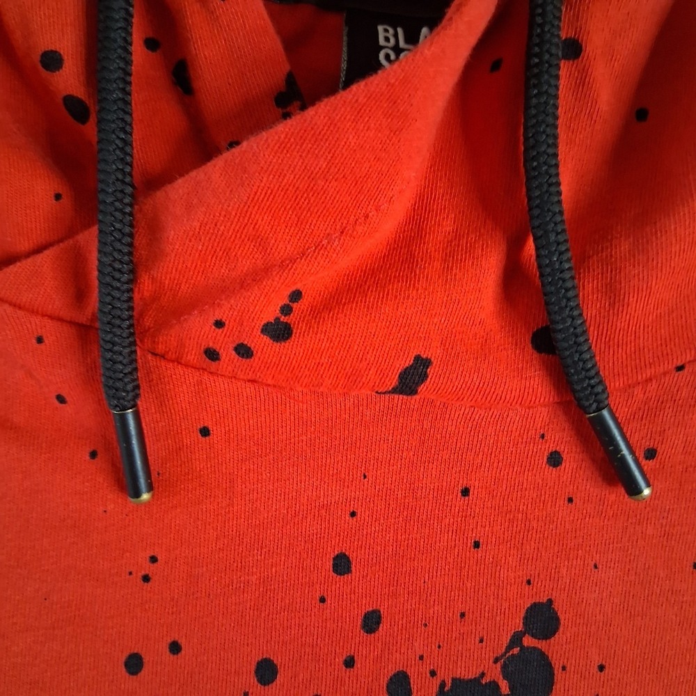 BLACK SQUAD Hoodie Men's XXL Red w/ Black Paint Slatter Graphic Skate Basketball - Picture 6 of 16